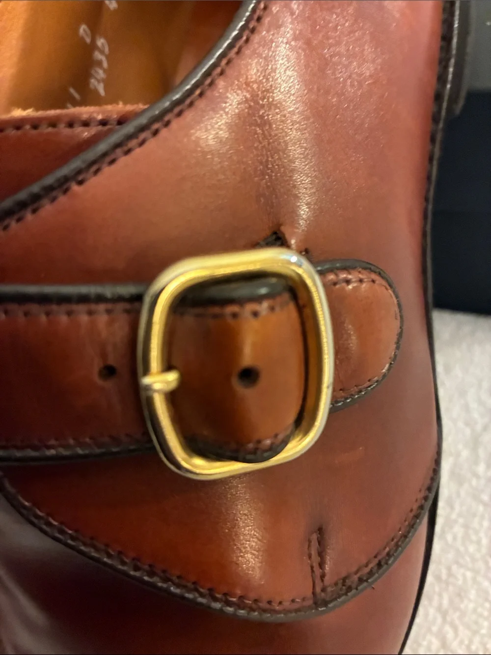 Allen Edmonds Men's Brown Leather Warwick Monk Strap Dress Shoes w/single buckle